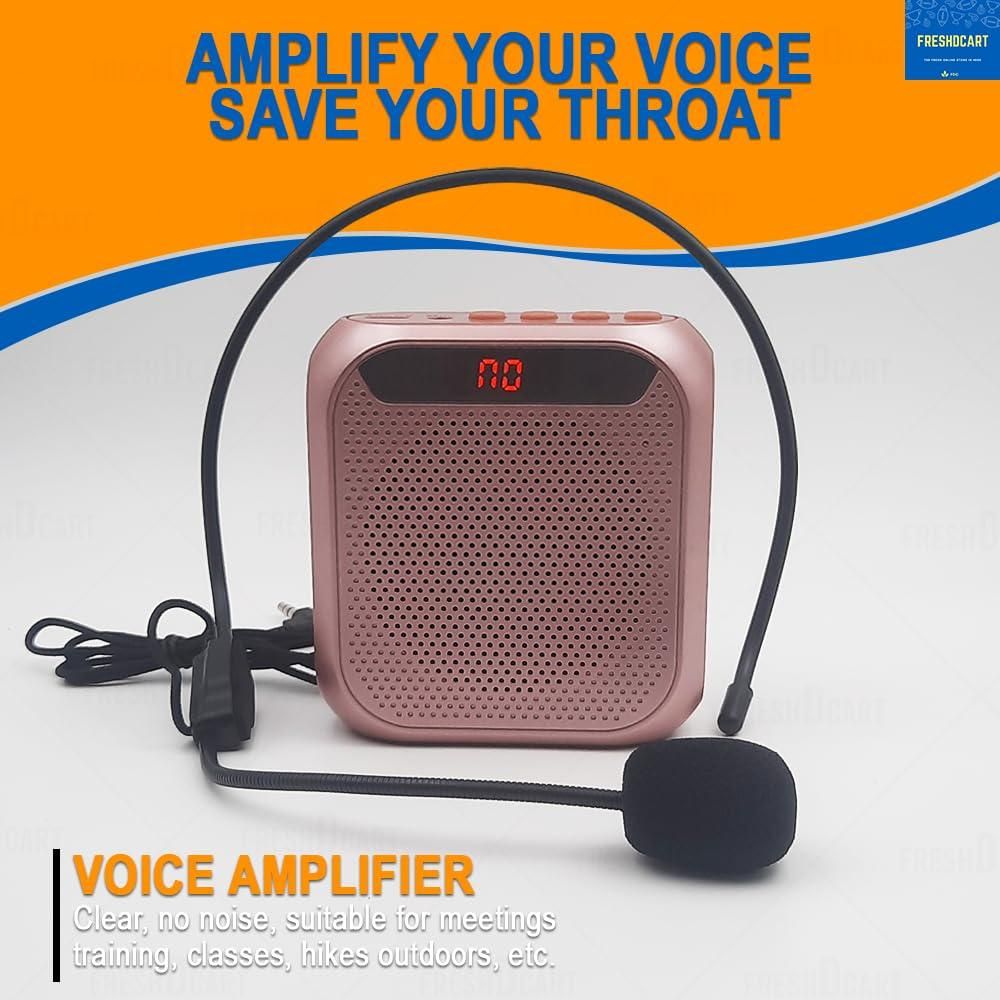 Portable Voice Amplifier – Rechargeable via USB with Wired Microphone Headset