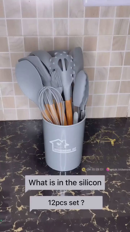 Silicone Cooking Utensils Set of 11pcs with Holder